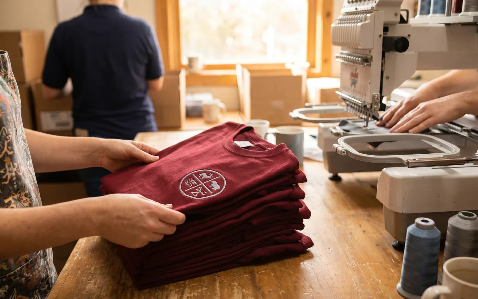 Bestickte Shirts einer fiktiven Jugendfeuerwehr